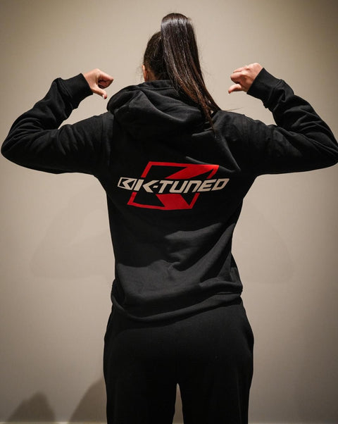 New* K-Tuned Hoodie - White and Red Logo on Black