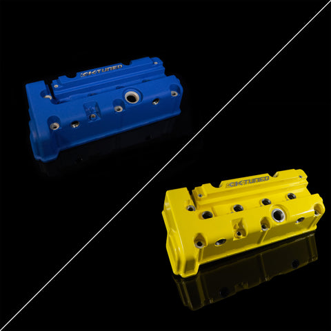 Limited Edition Valve Cover in Gloss Yellow and Wrinkle Blue