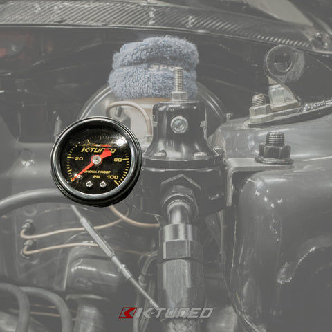 K-Tuned Fuel Pressure Gauge, Liquid Filled (0-100 psi)