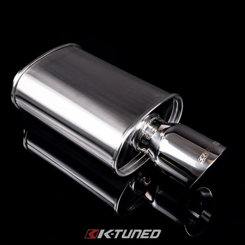 Open box***** 2.5" Universal Muffler - Polished / Short (Offset Inlet / Center Outlet)